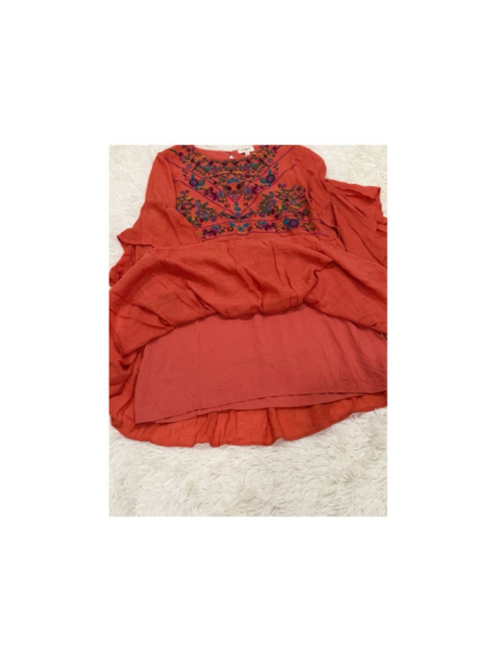 Umgee Orange Boho Bliss Embroidered Tunic Top Size L (NWOT) - Picture 3 of 7